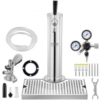 Vevor 312121 Набір Kegerator Tower, набір для переробки пива з одним краном, диспенсер пивної вежі для бочки з нержавіючої сталі з