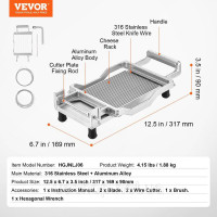 Vevor 312252 Сирорізка дротяна маслорізка 317x169x90 мм сирорізка