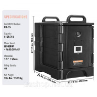 Vevor 312516 Ізоляційний харчовий контейнер Food Container Carrier 75L Марміт Vevor 312516 Ізоляційний харчовий контейнер Food Container Carrier 75L Марміт