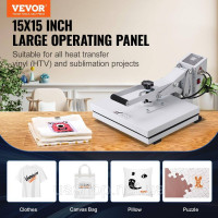 Vevor 312879 Термопрес 38x38 см для сублімаційного друку, термотрансферний друк, футболка своїми руками Vevor 312879 Термопрес 38x38 см для сублімаційного друку, термотрансферний друк, футболка своїми руками