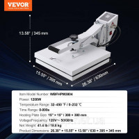Vevor 312879 Термопрес 38x38 см для сублімаційного друку, термотрансферний друк, футболка своїми руками Vevor 312879 Термопрес 38x38 см для сублімаційного друку, термотрансферний друк, футболка своїми руками