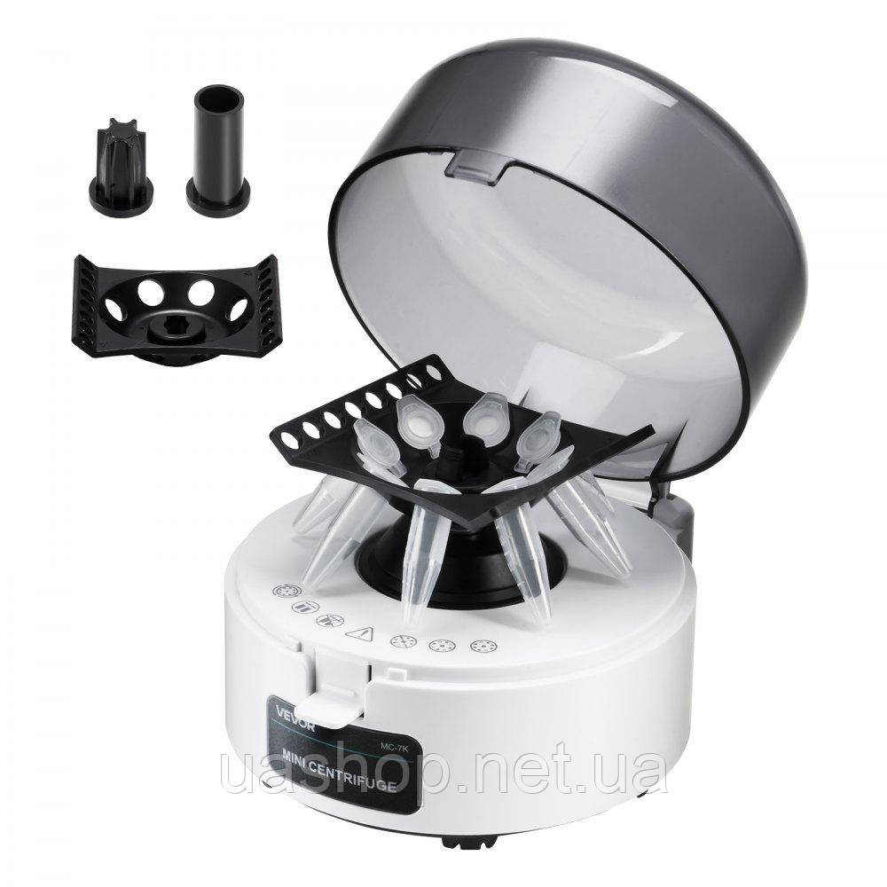Vevor 313385 Електрична лабораторна центрифуга Mini Centrifuge 3013 xg RCF з ротором 2 в 1 для пробірок місткістю 0,2/1,5/2 мл,