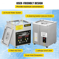 Vevor 313461 Ультразвукова машина 2L для чищення ювелірних виробів з нержавіючої сталі Vevor 313461 Ультразвукова машина 2L для чищення ювелірних виробів з нержавіючої сталі