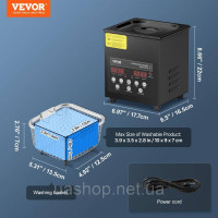 Vevor 313473 Ультразвукова машина для чищення 2L з нагрівачем кошика та таймером 60 Вт Vevor 313473 Ультразвукова машина для чищення 2L з нагрівачем кошика та таймером 60 Вт