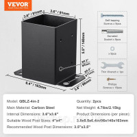 Vevor 313190 2ER Pack 96x140x163 мм поштового тримача, надійний дерев'яний внутрішній вимір 91x91 мм