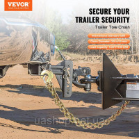 Vevor 314004 Транспортний ланцюг для скріплення G80, 3/8 дюйма x 2,9 фута, 2-компонентний буксирувальний ланцюг з карабіном Vevor 314004 Транспортний ланцюг для скріплення G80, 3/8 дюйма x 2,9 фута, 2-компонентний буксирувальний ланцюг з карабіном