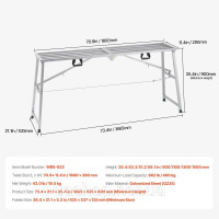 Vevor 315933 Робоча платформа 900-1500 мм, складна драбина з легованої сталі, портативна робоча платформа, вантажопідйомність 400 Vevor 315933 Робоча платформа 900-1500 мм, складна драбина з легованої сталі, портативна робоча платформа, вантажопідйомність 400