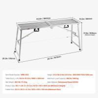 Vevor 315934 Робоча платформа 800-1295 мм, розблокована сходова сходова з покладеної сталі, портативна робоча платформа, Vevor 315934 Робоча платформа 800-1295 мм, розблокована сходова сходова з покладеної сталі, портативна робоча платформа,