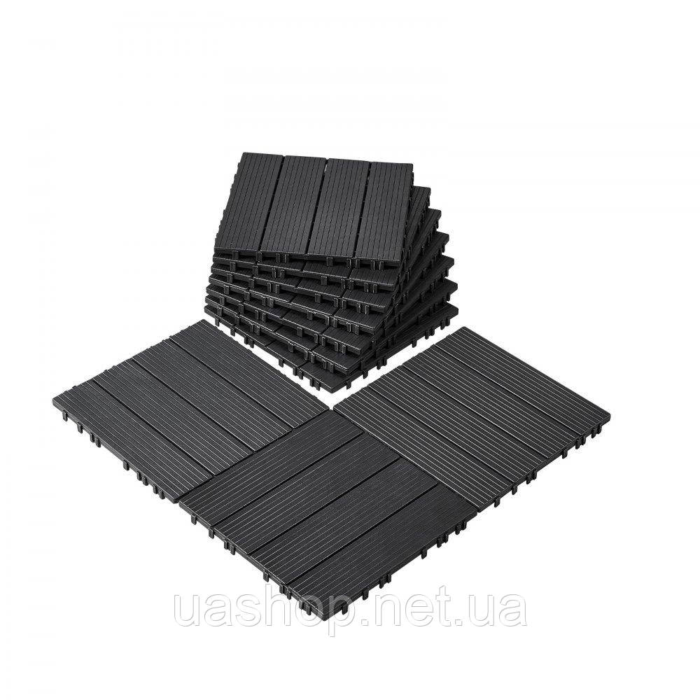 Vevor 315924 10x терасна плитка click tiles балконна плитка 30x30см темно-сіра