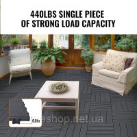 Vevor 315924 10x терасна плитка click tiles балконна плитка 30x30см темно-сіра