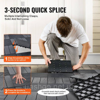 Vevor 315924 10x терасна плитка click tiles балконна плитка 30x30см темно-сіра