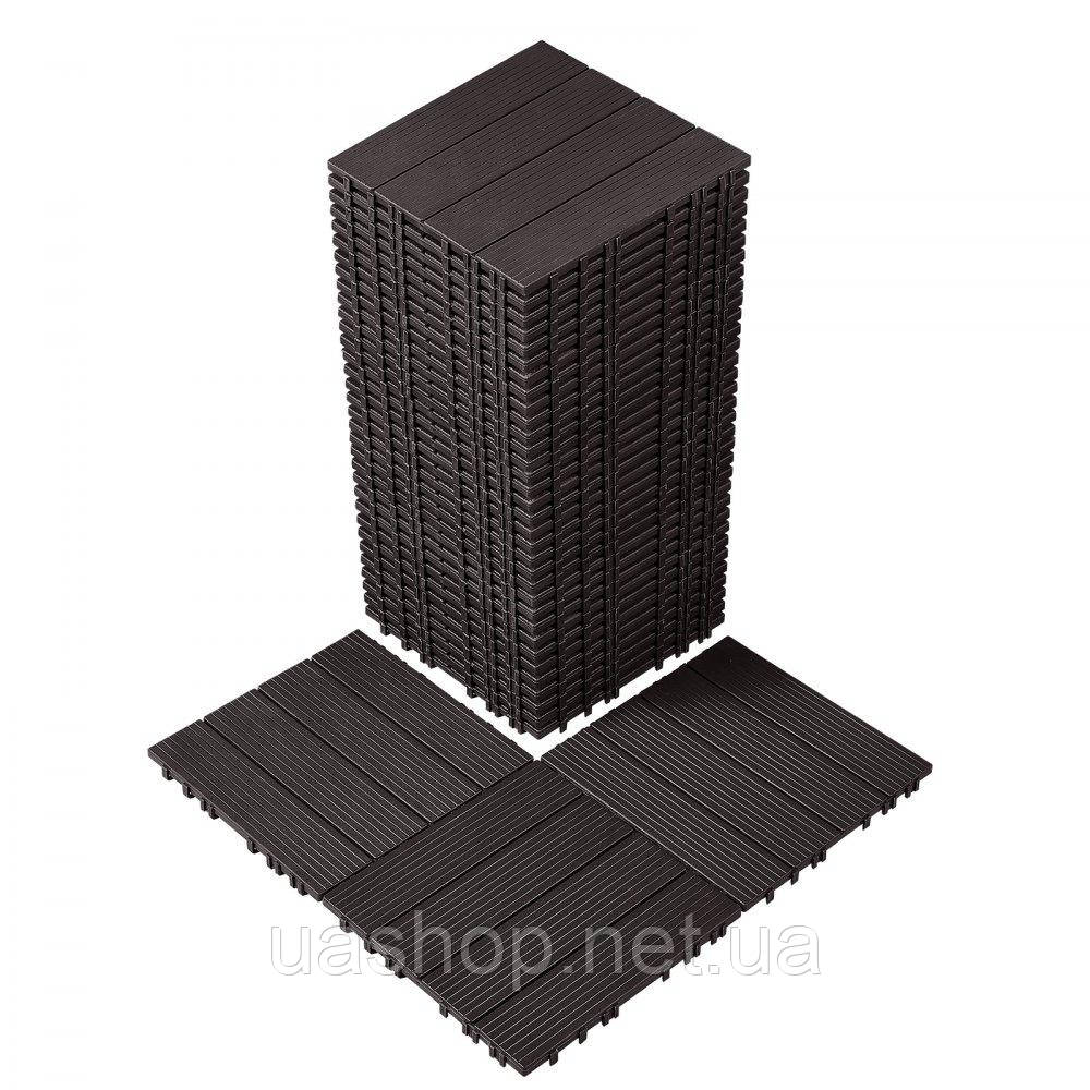 Vevor 315926 36x терасна плитка click tiles балконна плитка 30x30см темно-коричнева