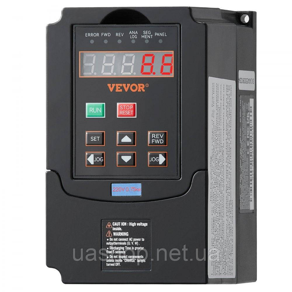 Vevor 316225 Частотний перетворювач VFD 0,75 кВт 220 В 1/3 фази вхід на 3 фази вихід