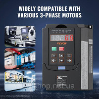 Vevor 316225 Частотний перетворювач VFD 0,75 кВт 220 В 1/3 фази вхід на 3 фази вихід Vevor 316225 Частотний перетворювач VFD 0,75 кВт 220 В 1/3 фази вхід на 3 фази вихід