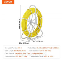 Vevor 316519 Знімач для троса Fish Tape Puller зі скловолокна 183 м 7,9375 мм, дротяний, для прокладання каналів