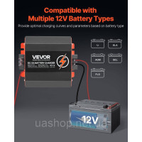 Vevor 316612 Зарядний пристрій 12V 20A DC/DC, 250W, ідеально підходить для свинцево-кислотних, літієвих, AGM, гелевих та рідких