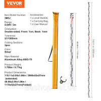 Vevor 317008 3 м телескопічна планка штанга лазерна штанга сумка бабка