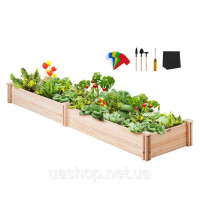 Vevor 317075 Піднята грядка 240 x 60 x 25 см Ящик для кашпо Ялинова деревина Овочева грядка Квітковий ящик Грядка з травами Садова