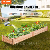 Vevor 317075 Піднята грядка 240 x 60 x 25 см Ящик для кашпо Ялинова деревина Овочева грядка Квітковий ящик Грядка з травами Садова Vevor 317075 Піднята грядка 240 x 60 x 25 см Ящик для кашпо Ялинова деревина Овочева грядка Квітковий ящик Грядка з травами Садова