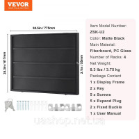 Vevor 316799 Вітрина для спортивних карток 36 різних дизайнів, 77,5x61,7x5,5 см Презентаційна рамка з 98% захистом від