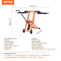 Vevor 318205 Підйомник для газонокосарки з гідравлічним домкратом для самохідних косарок 225кг 658мм
