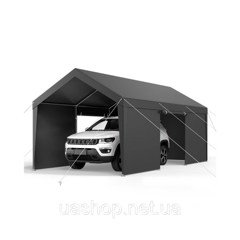 Vevor 317968 Навіс для гаража, навіс для автомобіля, 3,05 x 6,09 x 2,87 м, сірий