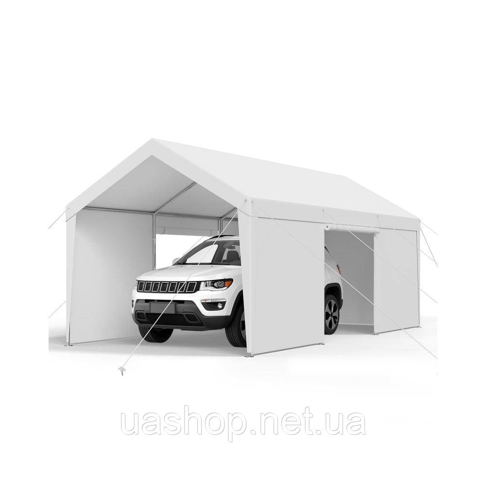 Vevor 317969 Навіс для гаража, гаражний навіс, навіс для автомобіля, 3,65x6,09x3,02 м, білий