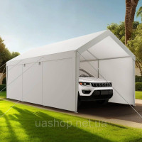 Vevor 317969 Навіс для гаража, гаражний навіс, навіс для автомобіля, 3,65x6,09x3,02 м, білий Vevor 317969 Навіс для гаража, гаражний навіс, навіс для автомобіля, 3,65x6,09x3,02 м, білий