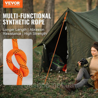 Vevor 313885 Мотузка для лазіння по деревах Arborist, подвійне плетення з поліестеру, 3/8 дюйма x 36,6 м Vevor 313885 Мотузка для лазіння по деревах Arborist, подвійне плетення з поліестеру, 3/8 дюйма x 36,6 м