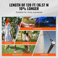 Vevor 313885 Мотузка для лазіння по деревах Arborist, подвійне плетення з поліестеру, 3/8 дюйма x 36,6 м Vevor 313885 Мотузка для лазіння по деревах Arborist, подвійне плетення з поліестеру, 3/8 дюйма x 36,6 м