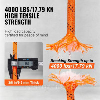 Vevor 313885 Мотузка для лазіння по деревах Arborist, подвійне плетення з поліестеру, 3/8 дюйма x 36,6 м Vevor 313885 Мотузка для лазіння по деревах Arborist, подвійне плетення з поліестеру, 3/8 дюйма x 36,6 м