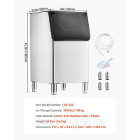 Vevor 311245 Контейнер для зберігання для комерційних льодогенераторів місткістю 136 кг Vevor 311245 Контейнер для зберігання для комерційних льодогенераторів місткістю 136 кг