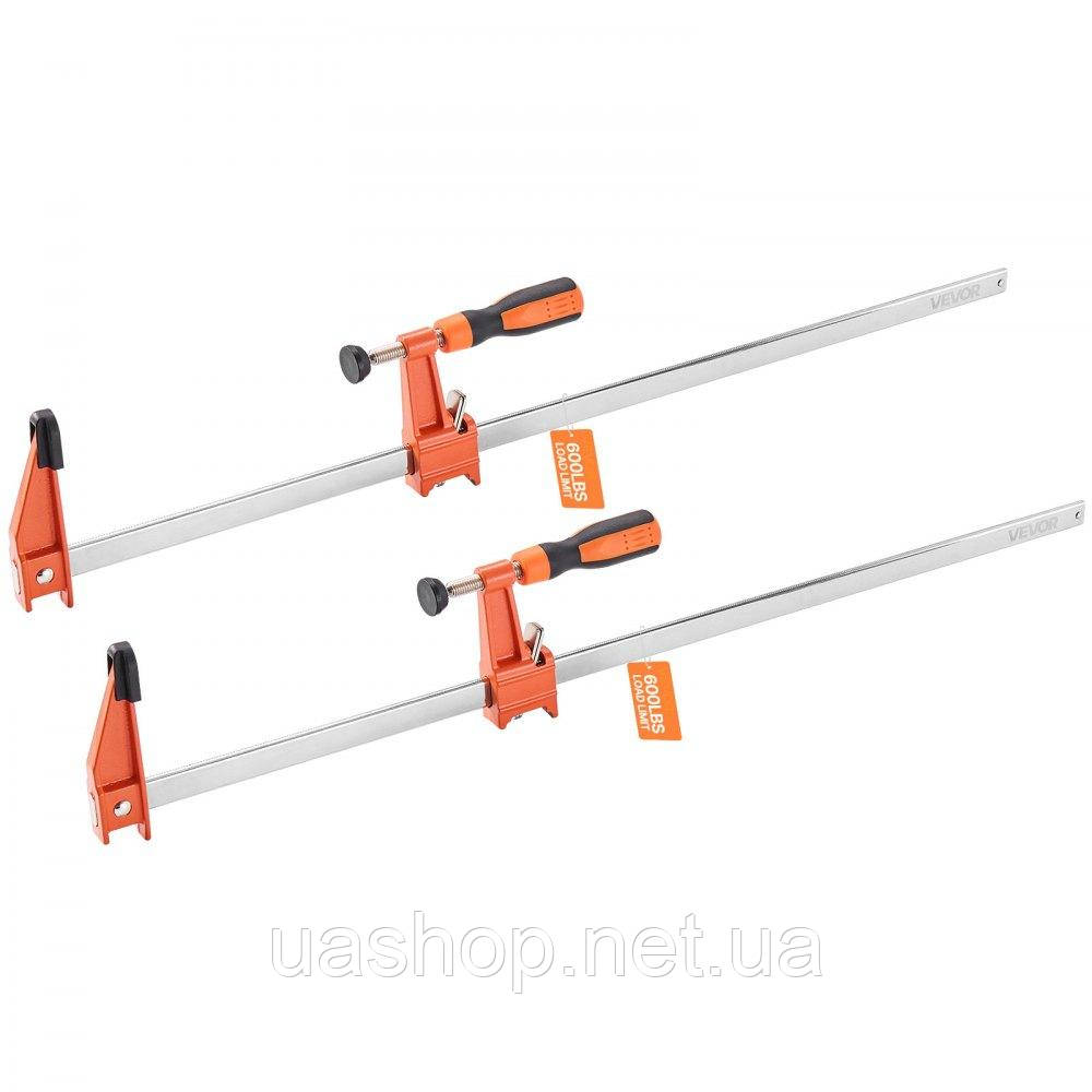 Vevor 316930 Затискачі для деревообробки, 2 шт., отвір 24 дюйми, F-подібний затискач із фіксатором, вантажопідйомністю 600 фунтів,