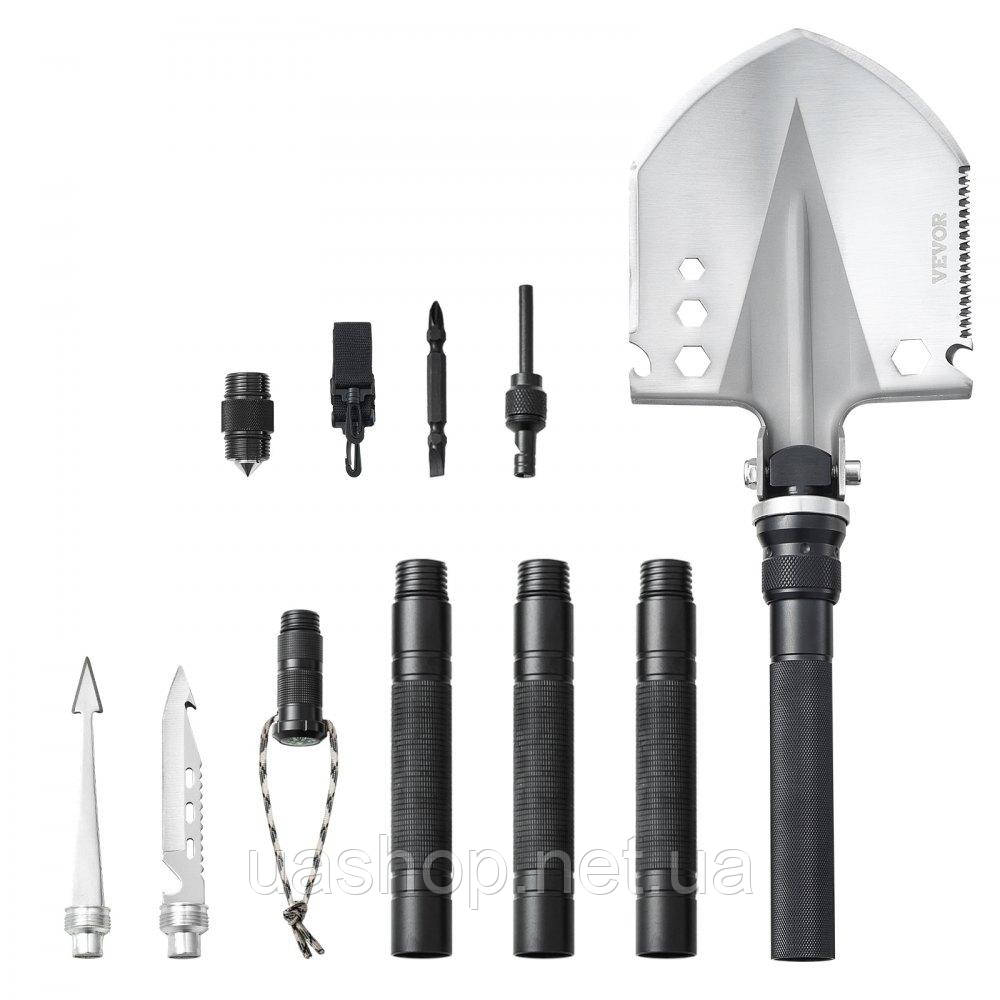 Vevor 316919 Survival Shovel 13 в 1 Лопата для кемпінгу, складна портативна багатофункціональна