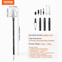 Vevor 316919 Survival Shovel 13 в 1 Лопата для кемпінгу, складна портативна багатофункціональна Vevor 316919 Survival Shovel 13 в 1 Лопата для кемпінгу, складна портативна багатофункціональна
