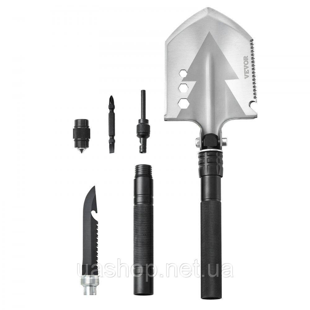 Vevor 316921 Survival Shovel 8 in 1 Лопата для кемпінгу Складана портативна багатофункціональна лопата