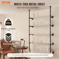 Vevor 314979 2x Shelf Tubes Плаваюча полиця Промислова полиця для труб Настінна полиця 5 рівнів 25см Vevor 314979 2x Shelf Tubes Плаваюча полиця Промислова полиця для труб Настінна полиця 5 рівнів 25см