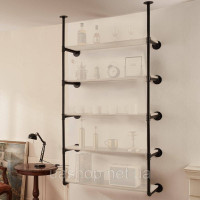 Vevor 314979 2x Shelf Tubes Плаваюча полиця Промислова полиця для труб Настінна полиця 5 рівнів 25см Vevor 314979 2x Shelf Tubes Плаваюча полиця Промислова полиця для труб Настінна полиця 5 рівнів 25см