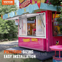 Vevor 311562 Підставка для закусок Сервірування Вікно Food Truck Service Тент 1248x943 мм Мульти