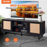 Vevor 315047 Тумба під ТВ з ротанга 191см ТВ Бохо Тумба ТВ Тумба ТВ Чорна