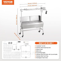 Vevor 311942 гриль ягняти порося гриль вертел печеня гриль 42W 61кг електрична зупинка