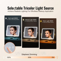 Vevor 315192 Косметичне дзеркало Hollywood 3 кольори USB порт 547х447мм Vevor 315192 Косметичне дзеркало Hollywood 3 кольори USB порт 547х447мм