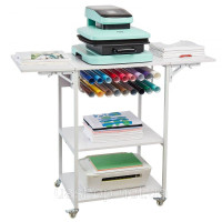 Vevor 312832 Heat Press Table 3-ярусна підставка для принтера, рухома біла, рухома Vevor 312832 Heat Press Table 3-ярусна підставка для принтера, рухома біла, рухома