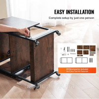 Vevor 312853 Зарядна станція Heat Press Table, 3-ярусна підставка для принтера, згортається, коричнева