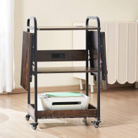 Vevor 312853 Зарядна станція Heat Press Table, 3-ярусна підставка для принтера, згортається, коричнева