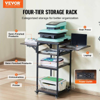Vevor 312854 Зарядна станція Heat Press Table, 4-ярусна підставка для принтера, згортається, коричнева