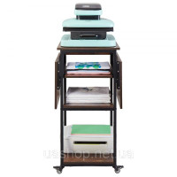 Vevor 312854 Зарядна станція Heat Press Table, 4-ярусна підставка для принтера, згортається, коричнева
