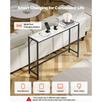 Vevor 314758 Консольний столик Slim, мармуровий, для передпокою, бічний столик з розеткою, сучасний