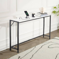 Vevor 314758 Консольний столик Slim, мармуровий, для передпокою, бічний столик з розеткою, сучасний