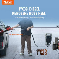 Vevor 318241 Котушка для паливного шланга, висувна котушка для дизельного шланга, 25,4 мм x 10 м, автоматичний заправний сопло